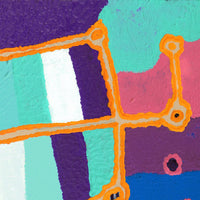 Aboriginal Artwork by Leanne Nungarrayi Jurrah, Yankirri Jukurrpa (Emu Dreaming) - Ngarlikurlangu, 30x30cm