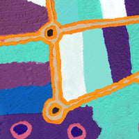 Aboriginal Artwork by Leanne Nungarrayi Jurrah, Yankirri Jukurrpa (Emu Dreaming) - Ngarlikurlangu, 30x30cm
