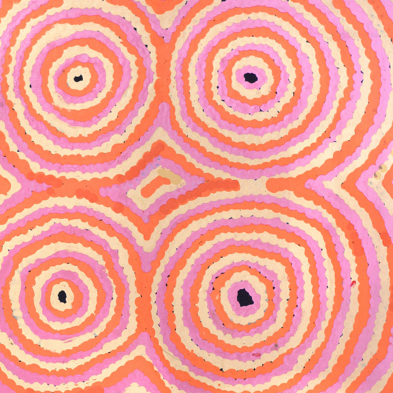 Aboriginal Artwork by Leanne Nungarrayi Jurrah, Yankirri Jukurrpa (Emu Dreaming) - Ngarlikurlangu, 30x30cm