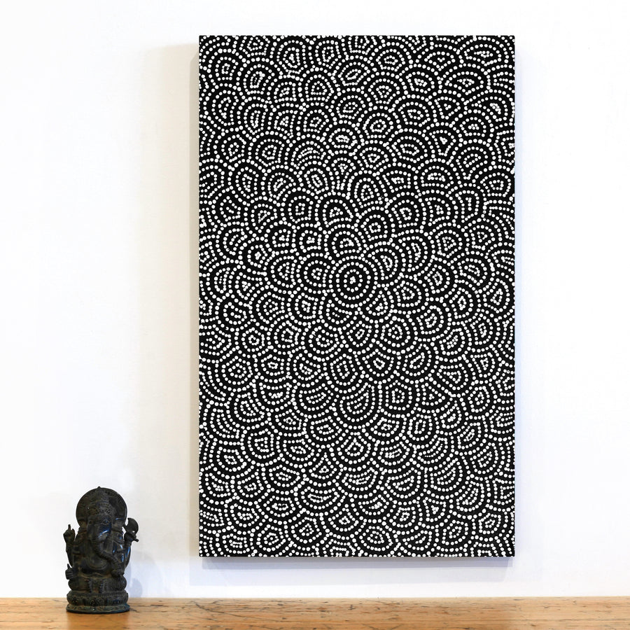 Aboriginal Artwork by Leavannia Nampijinpa Watson, Ngapa Jukurrpa (Water Dreaming) - Puyurru, 76x46cm