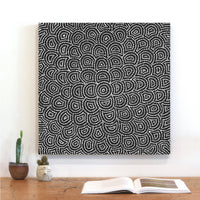 Aboriginal Artwork by Leavannia Nampijinpa Watson, Ngapa Jukurrpa (Water Dreaming) - Puyurru, 61x61cm