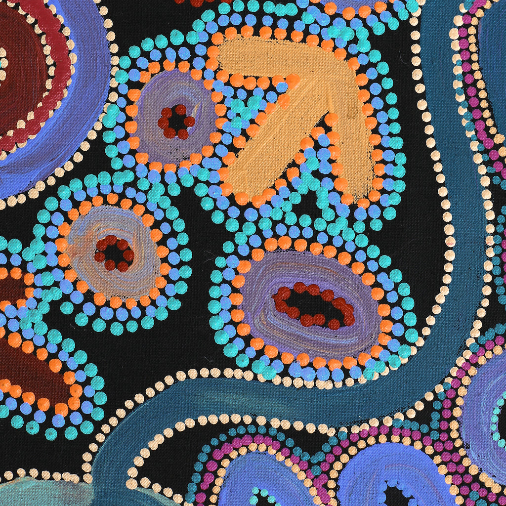 Aboriginal Artwork by Lee Nangala Gallagher, Yankirri Jukurrpa (Emu Dreaming) - Ngarlikurlangu, 122x61cm