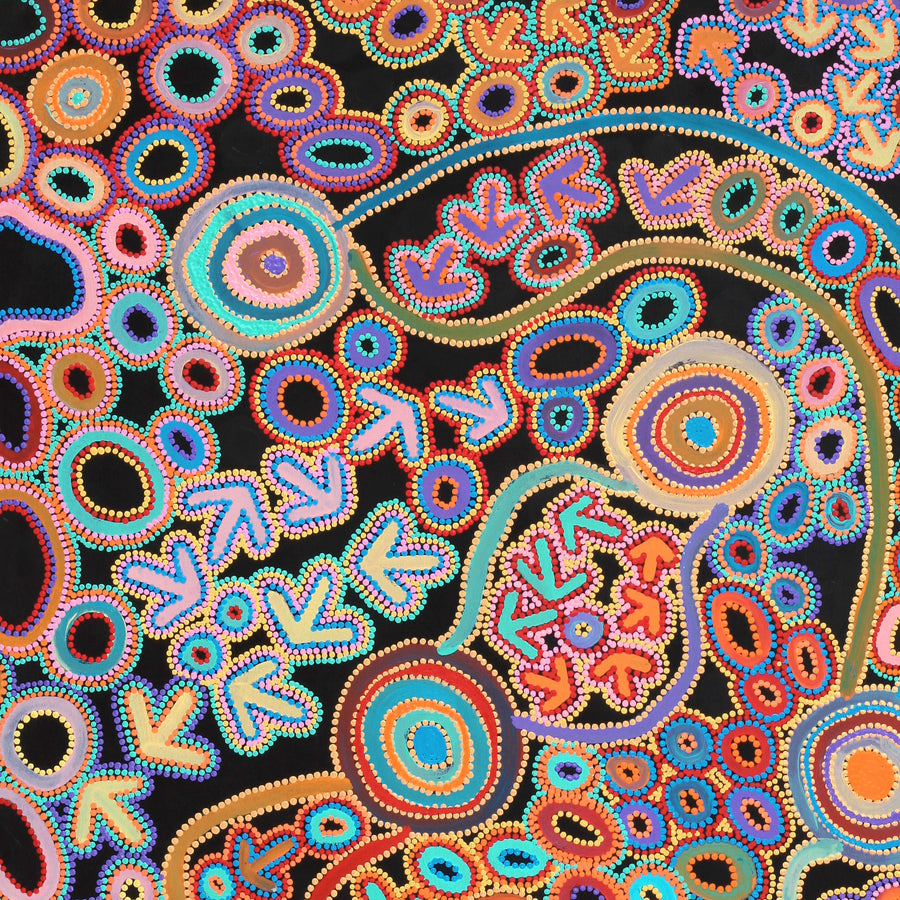Aboriginal Artwork by Lee Nangala Gallagher, Yankirri Jukurrpa (Emu Dreaming) - Ngarlikurlangu, 152x122cm