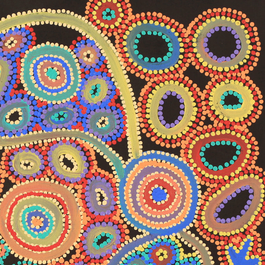 Aboriginal Artwork by Lee Nangala Gallagher, Yankirri Jukurrpa (Emu Dreaming) - Ngarlikirlangu, 61x61cm