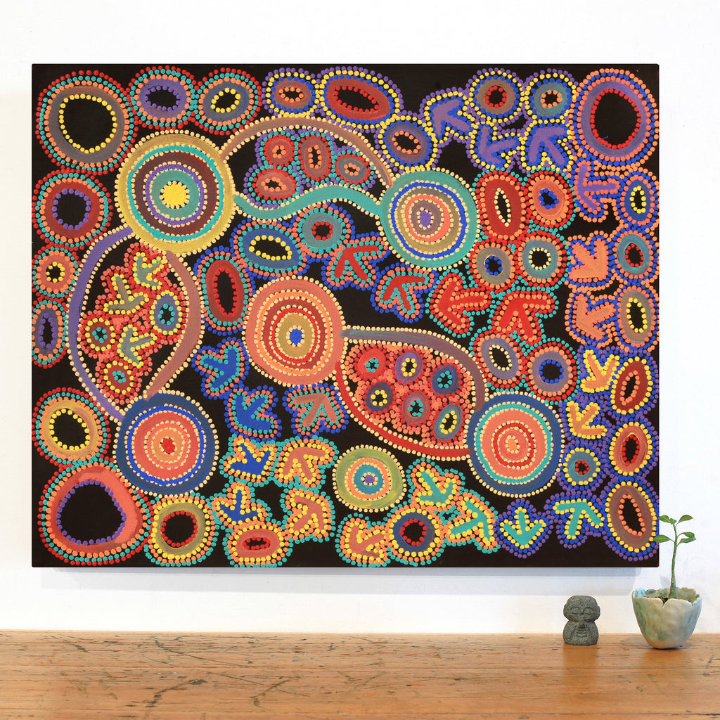 Aboriginal Artwork by Lee Nangala Gallagher, Yankirri Jukurrpa (Emu Dreaming) - Ngarlikirlangu, 76x61cm