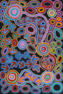 Aboriginal Artwork by Lee Nangala Gallagher, Yankirri Jukurrpa (Emu Dreaming) - Ngarlikurlangu, 91x61cm - ART ARK®