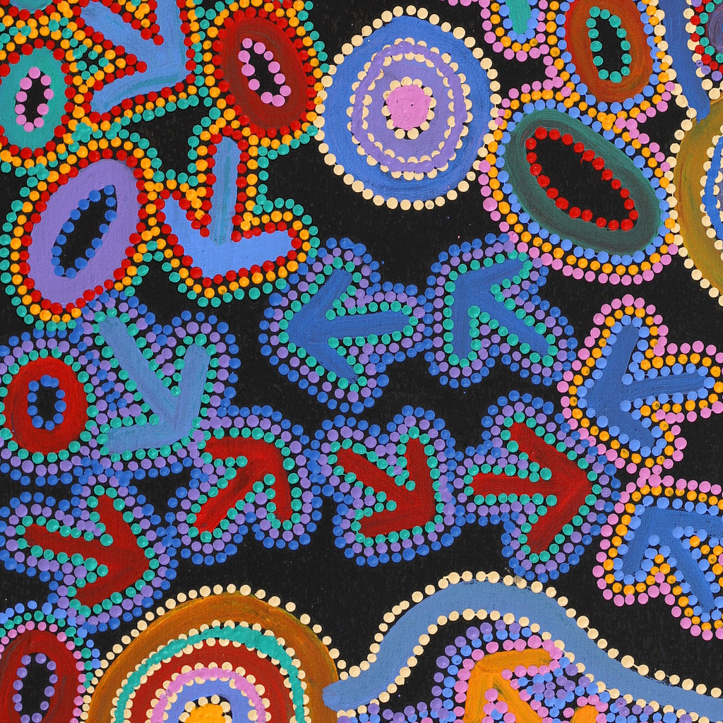 Aboriginal Artwork by Lee Nangala Gallagher, Yankirri Jukurrpa (Emu Dreaming) - Ngarlikurlangu, 91x61cm