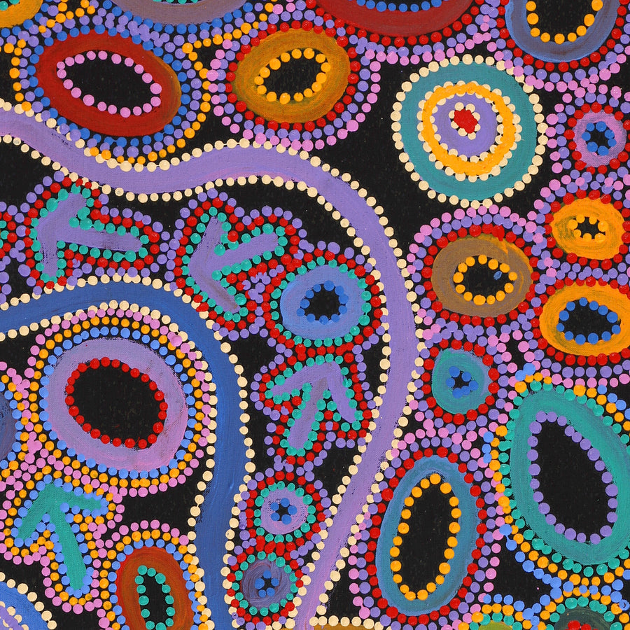 Aboriginal Artwork by Lee Nangala Gallagher, Yankirri Jukurrpa (Emu Dreaming) - Ngarlikurlangu, 91x61cm