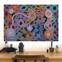 Aboriginal Art by Lee Nangala Gallagher, Yankirri Jukurrpa (Emu Dreaming) - Ngarlikurlangu, 91x61cm - ART ARK®