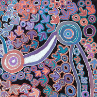 Aboriginal Artwork by Lee Nangala Gallagher, Yankirri Jukurrpa (Emu Dreaming) - Ngarlikurlangu, 107x107cm