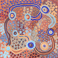 Aboriginal Artwork by Lee Nangala Gallagher, Yankirri Jukurrpa - Ngarna, 107x107cm