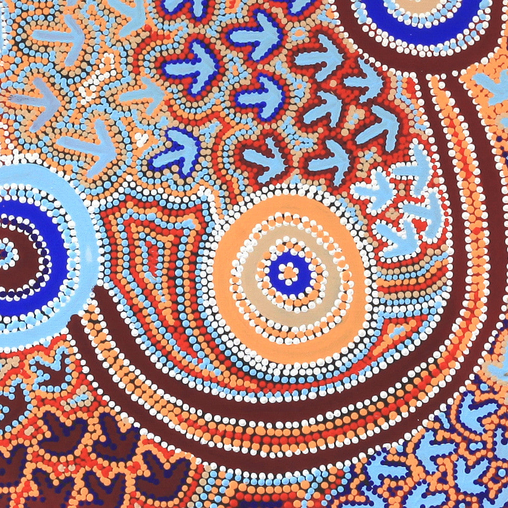 Aboriginal Artwork by Lee Nangala Gallagher, Yankirri Jukurrpa - Ngarna, 107x107cm