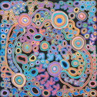 Aboriginal Artwork by Lee Nangala Gallagher, Yankirri Jukurrpa (Emu Dreaming) - Ngarlikurlangu, 122x122cm