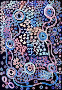 Aboriginal Artwork by Lee Nangala Gallagher, Yankirri Jukurrpa - Ngarna, 152x107cm