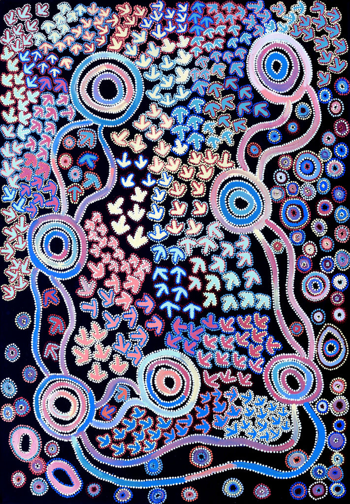Aboriginal Artwork by Lee Nangala Gallagher, Yankirri Jukurrpa - Ngarna, 152x107cm