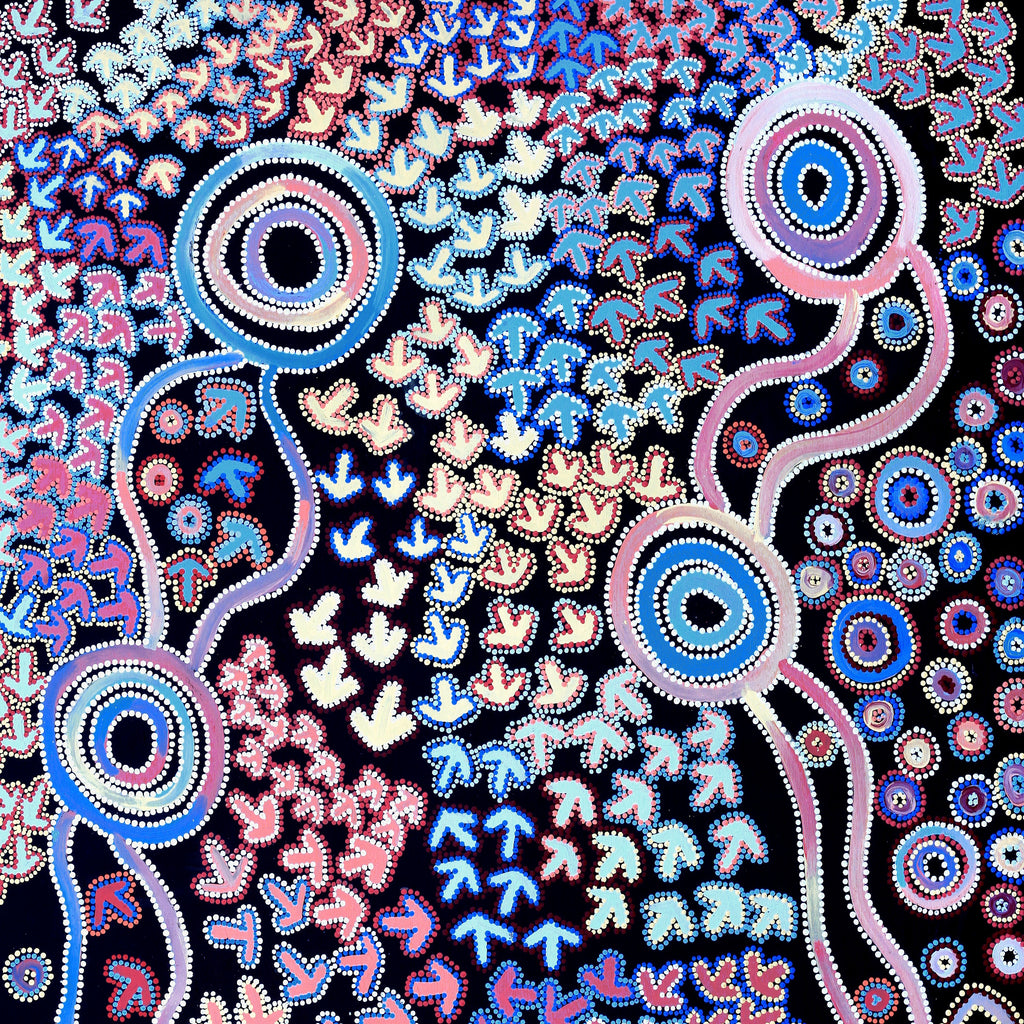 Aboriginal Artwork by Lee Nangala Gallagher, Yankirri Jukurrpa - Ngarna, 152x107cm
