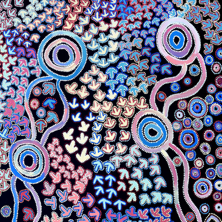 Aboriginal Artwork by Lee Nangala Gallagher, Yankirri Jukurrpa - Ngarna, 152x107cm