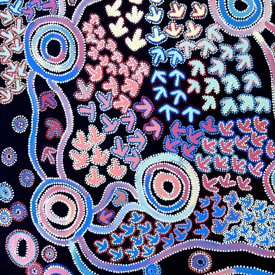 Aboriginal Artwork by Lee Nangala Gallagher, Yankirri Jukurrpa - Ngarna, 152x107cm
