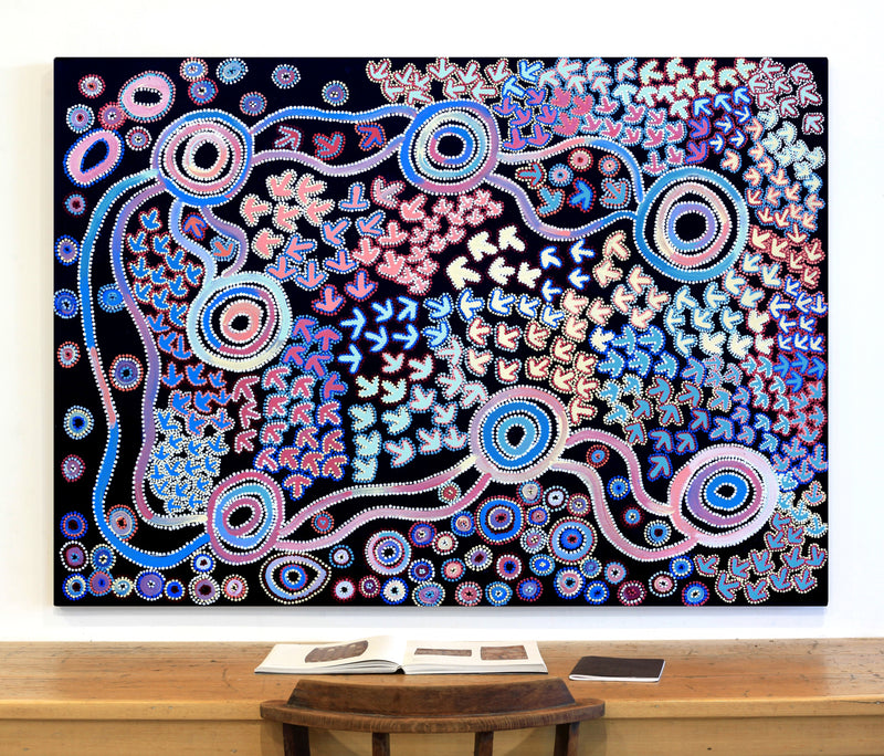 Aboriginal Artwork by Lee Nangala Gallagher, Yankirri Jukurrpa - Ngarna, 152x107cm