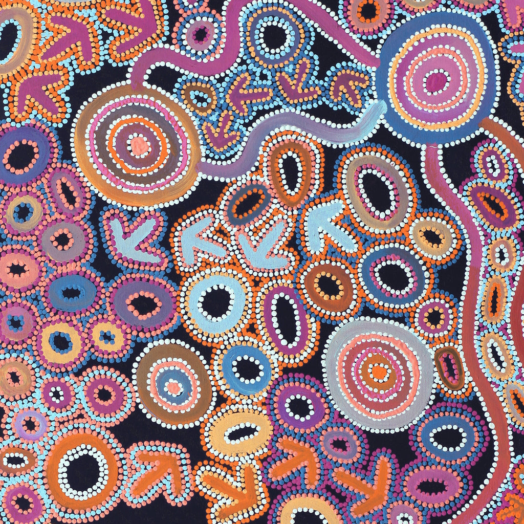 Aboriginal Artwork by Lee Nangala Gallagher, Yankirri Jukurrpa (Emu Dreaming) - Ngarlikurlangu, 152x76cm