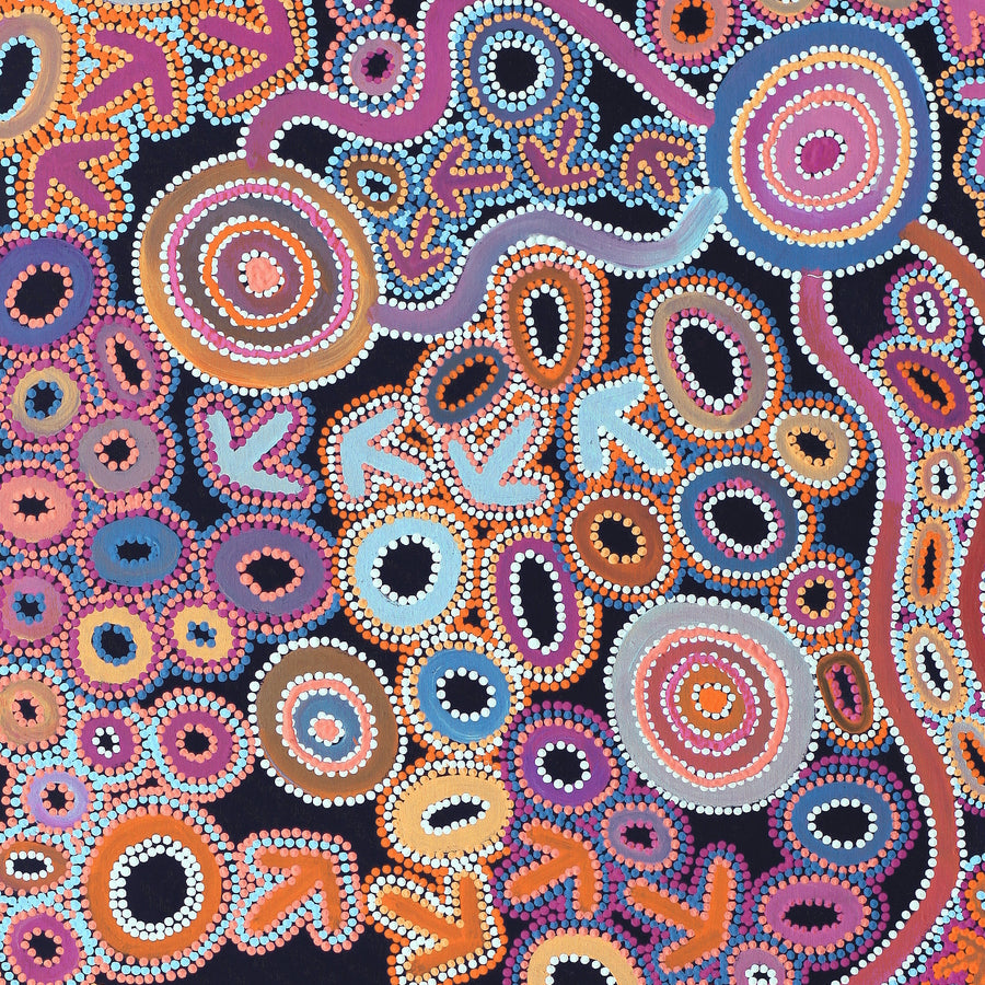 Aboriginal Artwork by Lee Nangala Gallagher, Yankirri Jukurrpa (Emu Dreaming) - Ngarlikurlangu, 152x76cm