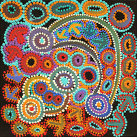 Aboriginal Artwork by Lee Nangala Gallagher, Yankirri Jukurrpa (Emu Dreaming) - Ngarlikurlangu, 30x30cm