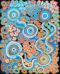 Aboriginal Artwork by Lee Nangala Gallagher, Yankirri Jukurrpa - Ngarna, 76x61cm