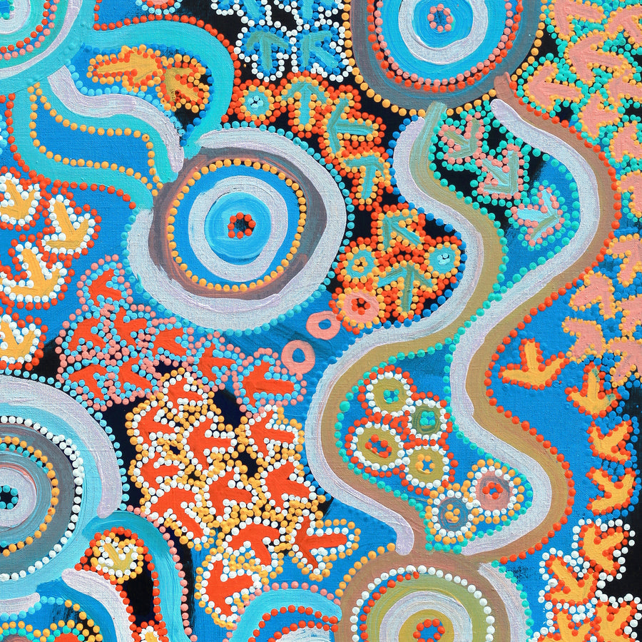 Aboriginal Artwork by Lee Nangala Gallagher, Yankirri Jukurrpa - Ngarna, 76x61cm