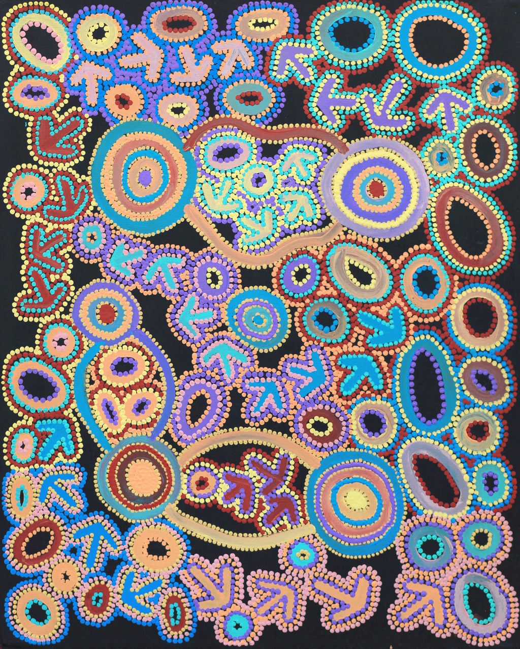 Aboriginal Artwork by Lee Nangala Gallagher, Yankirri Jukurrpa (Emu Dreaming) - Ngarlikurlangu, 76x61cm