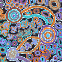 Aboriginal Artwork by Lee Nangala Gallagher, Yankirri Jukurrpa (Emu Dreaming) - Ngarlikurlangu, 91x91cm