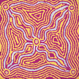 Aboriginal Art by Leanne Nungarrayi Jurrah, Yankirri Jukurrpa (Emu Dreaming) - Ngarlikurlangu, 30x30cm - ART ARK®