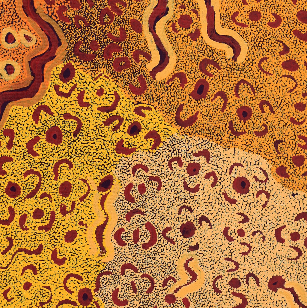 Aboriginal Artwork by Leonie Napaltjarri Kamutu, Lungkata, 70x50cm
