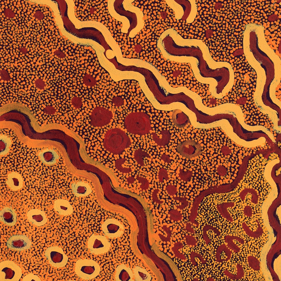 Aboriginal Artwork by Leonie Napaltjarri Kamutu, Lungkata, 70x50cm