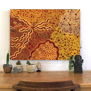 Aboriginal Art by Leonie Napaltjarri Kamutu, Lungkata, 70x50cm - ART ARK®