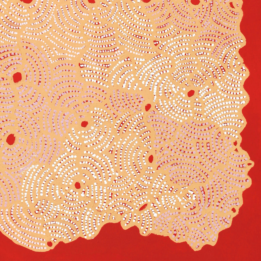 Aboriginal Artwork by Leonie Napaltjarri Kamutu, Papa Tjukurrpa (Dog Dreaming), 120x80cm