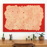 Aboriginal Artwork by Leonie Napaltjarri Kamutu, Papa Tjukurrpa (Dog Dreaming), 120x80cm