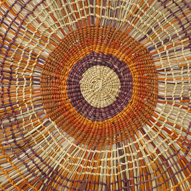 Aboriginal Artwork by Leonie Ngurruwuthun Wayulapuy, Woven Mat, 140cm