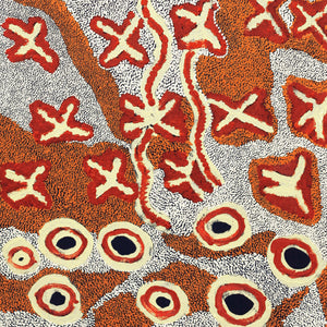 Aboriginal Artwork by Leonie Napaltjarri Kamutu, Talapa at Lingakurra, 100x40cm - ART ARK®