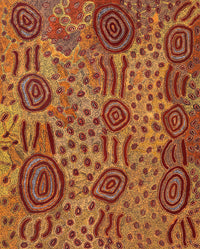 Aboriginal Artwork by Leston Japaljarri Spencer, Warna Jukurrpa (Snake Dreaming), 152x122cm
