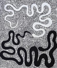 Aboriginal Artwork by Leston Japaljarri Spencer, Warna Jukurrpa (Snake Dreaming), 91x76cm