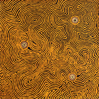 Aboriginal Artwork by Leston Japaljarri Spencer, Warna Jukurrpa (Snake Dreaming), 91x91cm