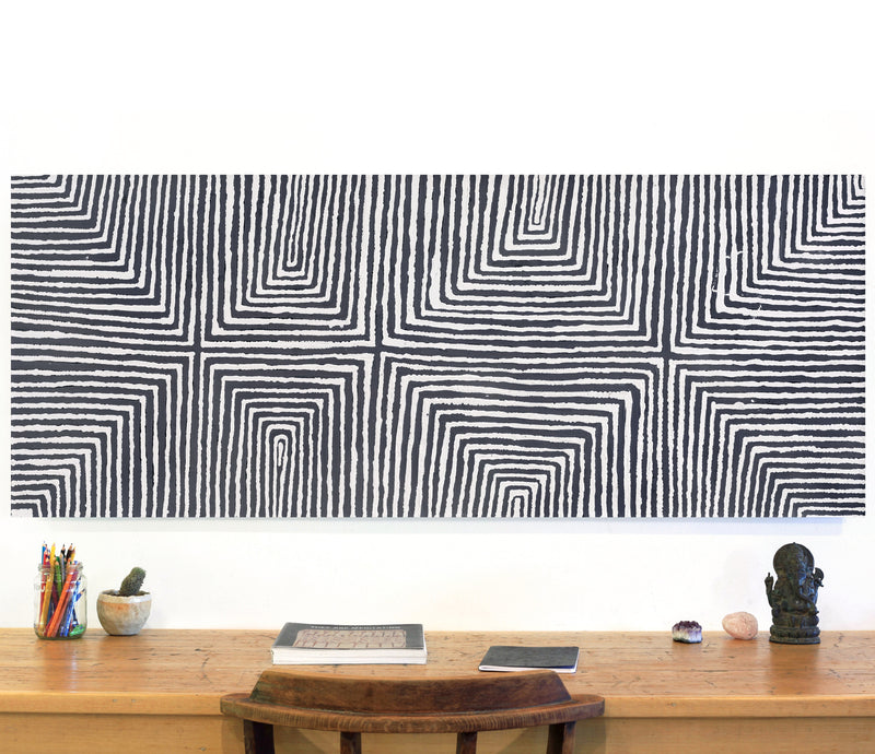 Aboriginal Artwork by Letisha Napanangka Marshall, Ngapa Jukurrpa (Water Dreaming) - Puyurru, 152x61cm