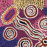 Aboriginal Artwork by Letisha Napanangka Marshall, Ngapa Jukurrpa (Water Dreaming) - Puyurru, 30x30cm