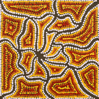 Aboriginal Artwork by Letisha Napanangka Marshall, Ngapa Jukurrpa (Water Dreaming) - Puyurru, 30x30cm