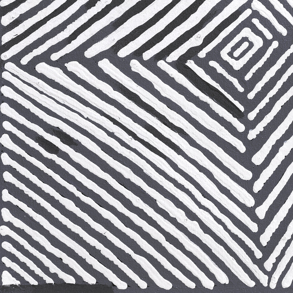Aboriginal Artwork by Letisha Napanangka Marshall, Ngapa Jukurrpa (Water Dreaming) - Puyurru, 46x46cm