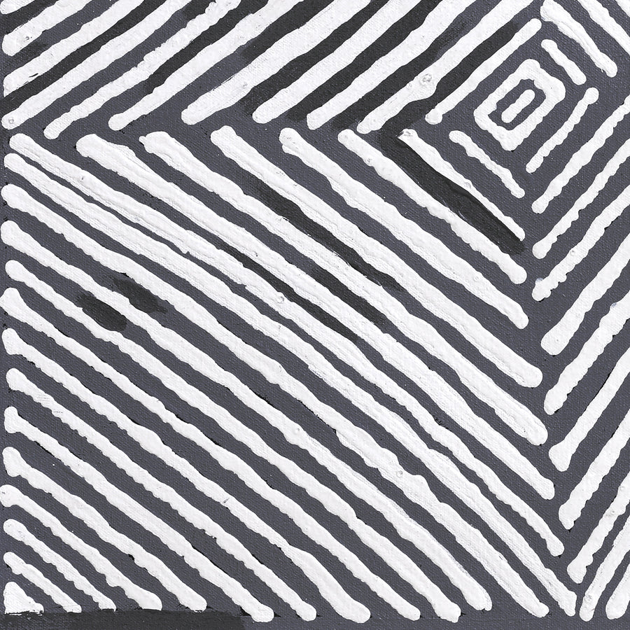 Aboriginal Artwork by Letisha Napanangka Marshall, Ngapa Jukurrpa (Water Dreaming) - Puyurru, 46x46cm