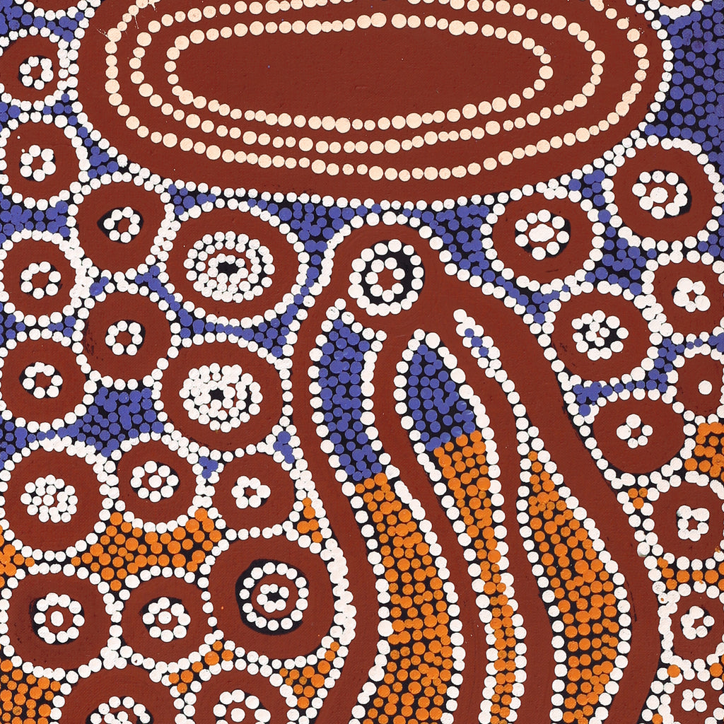 Aboriginal Artwork by Letisha Napanangka Marshall, Ngapa Jukurrpa (Water Dreaming) - Puyurru, 91x30cm