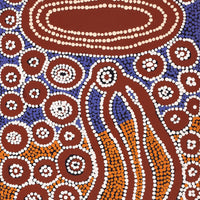 Aboriginal Artwork by Letisha Napanangka Marshall, Ngapa Jukurrpa (Water Dreaming) - Puyurru, 91x30cm