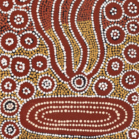 Aboriginal Artwork by Letisha Napanangka Marshall, Ngapa Jukurrpa (Water Dreaming) - Puyurru, 91x30cm