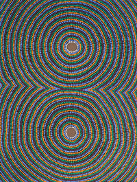 Aboriginal Artwork by Letisha Napanangka Marshall, Warlukurlangu Jukurrpa (Fire country Dreaming), 61x46cm